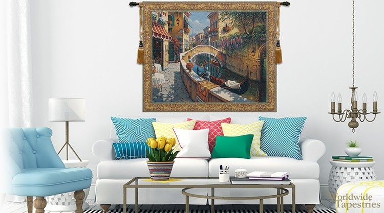 tapestries in lounge room
